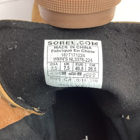 Sorel Lexie Wedge Womens 9.5 Felt Leather Ankle Boots Waterproof Lace-Up  NL 337 - Picture 13 of 14